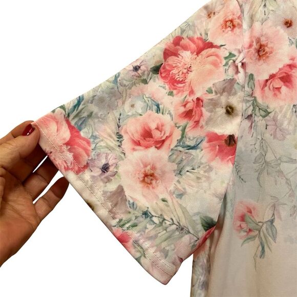 Women's 2XL Floral Print Blouse Multicolor Casual Relaxed Fit - Picture 4 of 5